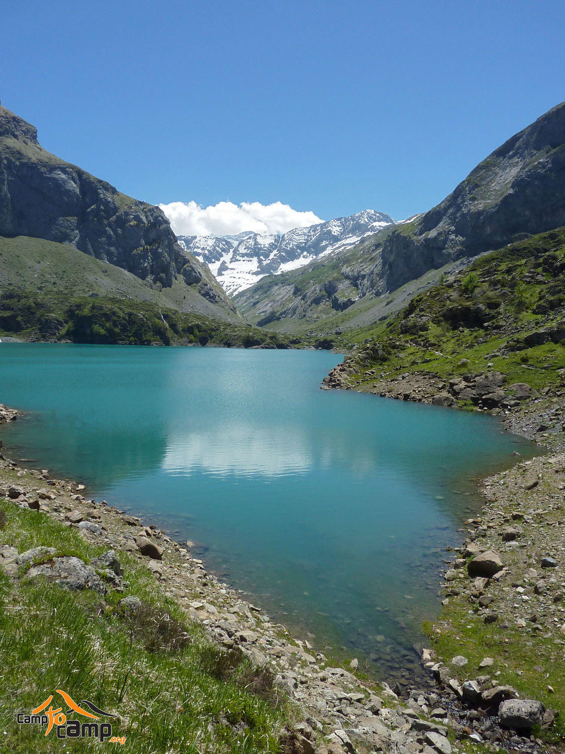 Barrage des Gloriettes, massif d'Estaubé et Mont Perdu