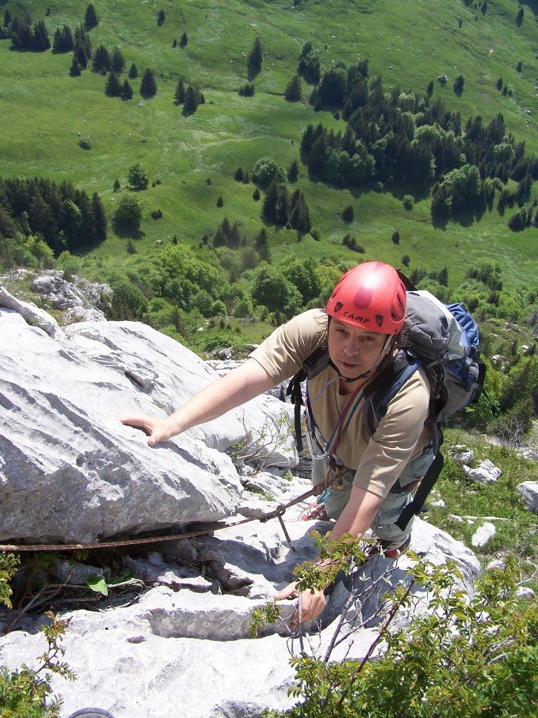 Escalade du premier ressaut, Jérôme...