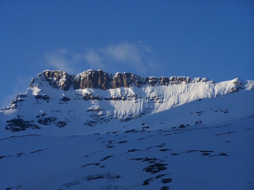 La Réchasse vue du refuge du col de la vanoise le matin