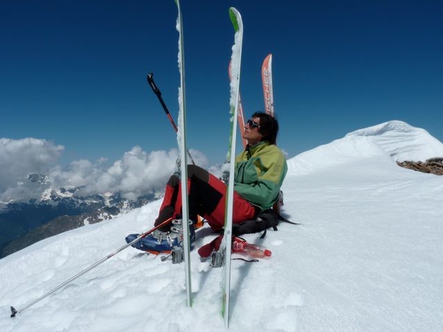 Petite pause après 11h00 de vélo et de ski