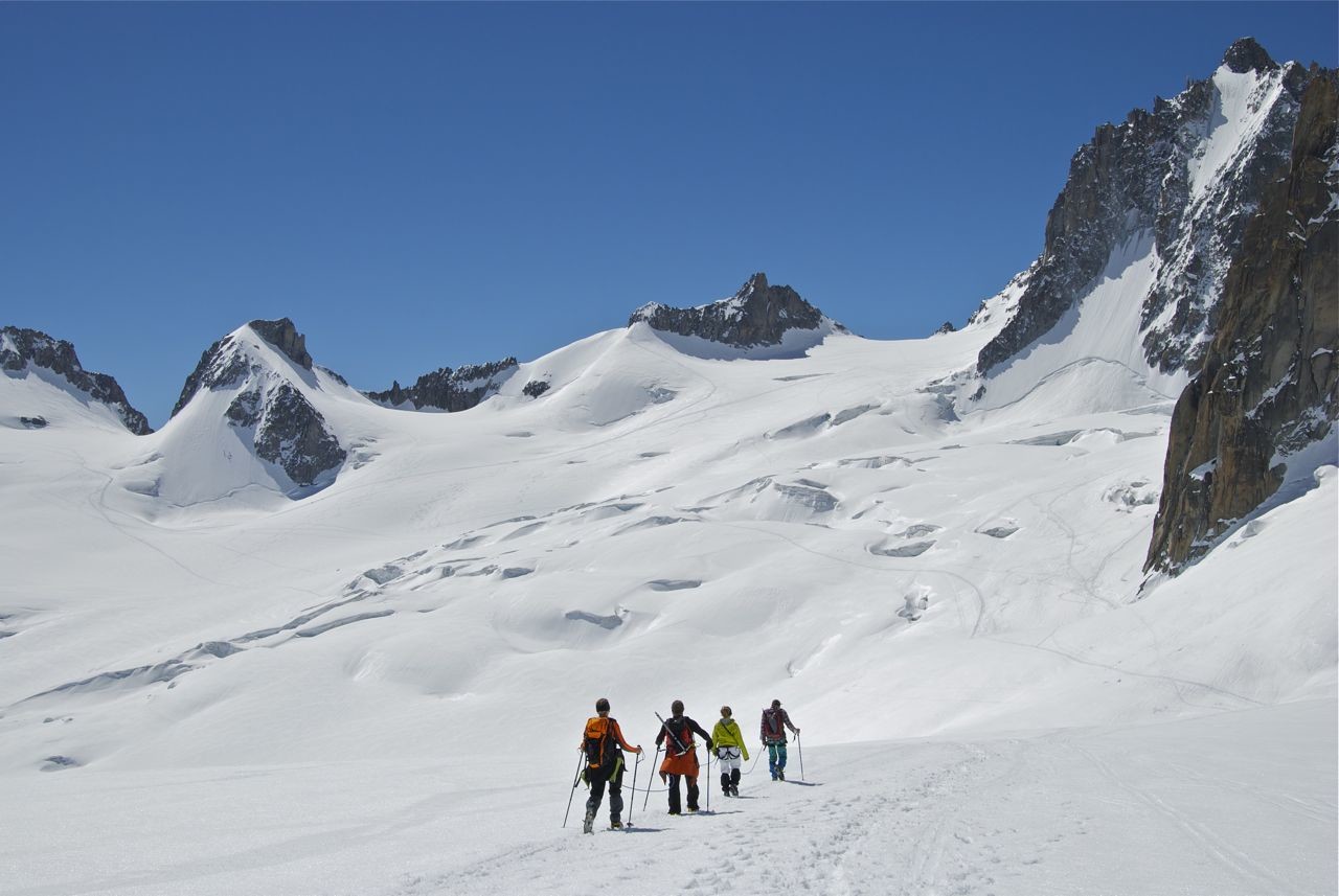 Glacier du Géant et la trace
