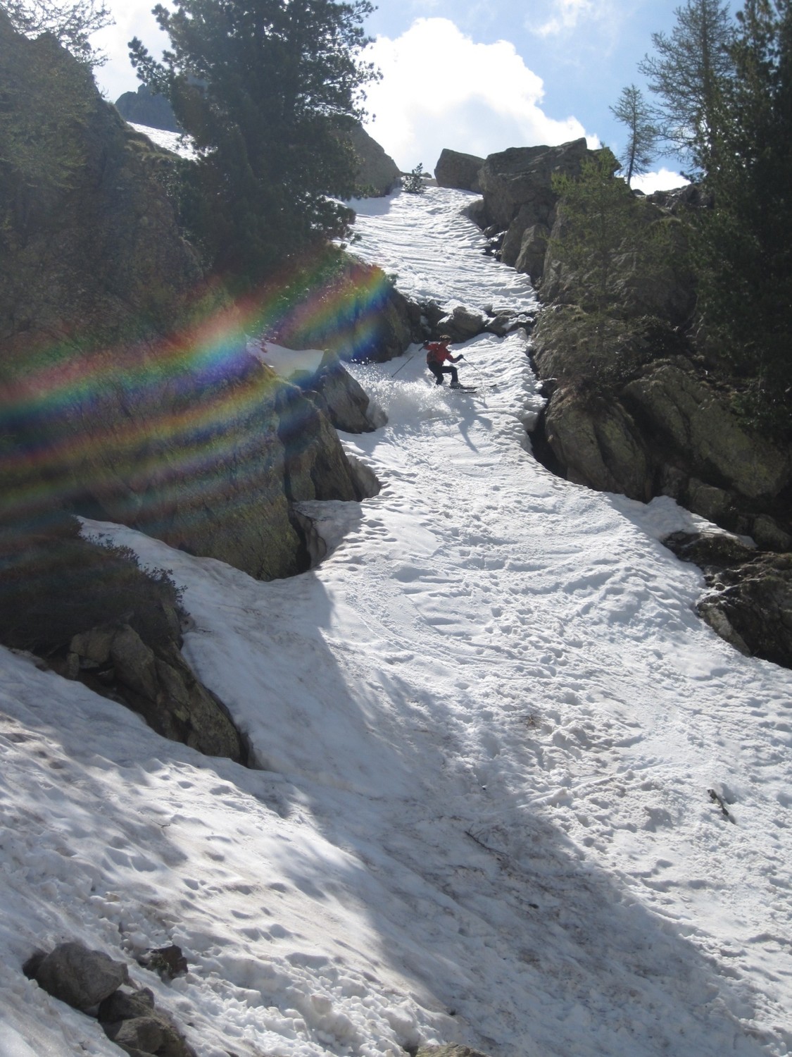 L'unico breve tratto senza neve