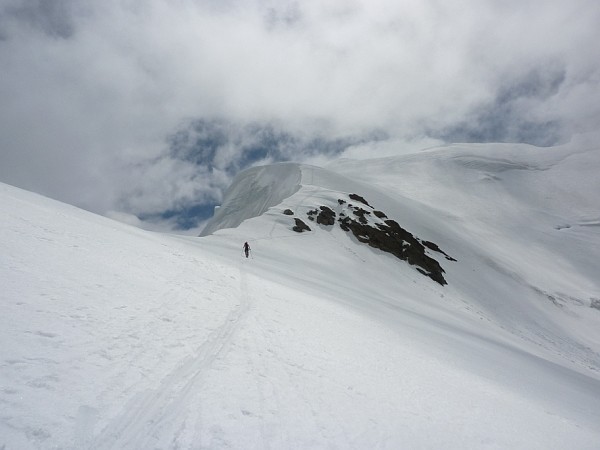 Salendo al Fletschhorn.Sull'ultimo tratto della cresta NW
