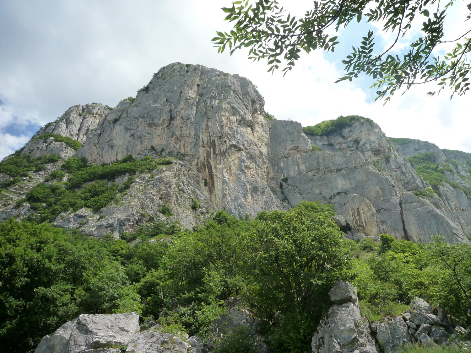 Vue générale du Salève. On voie bien la Jaune, et un peu moins bien, la Grande Arête.