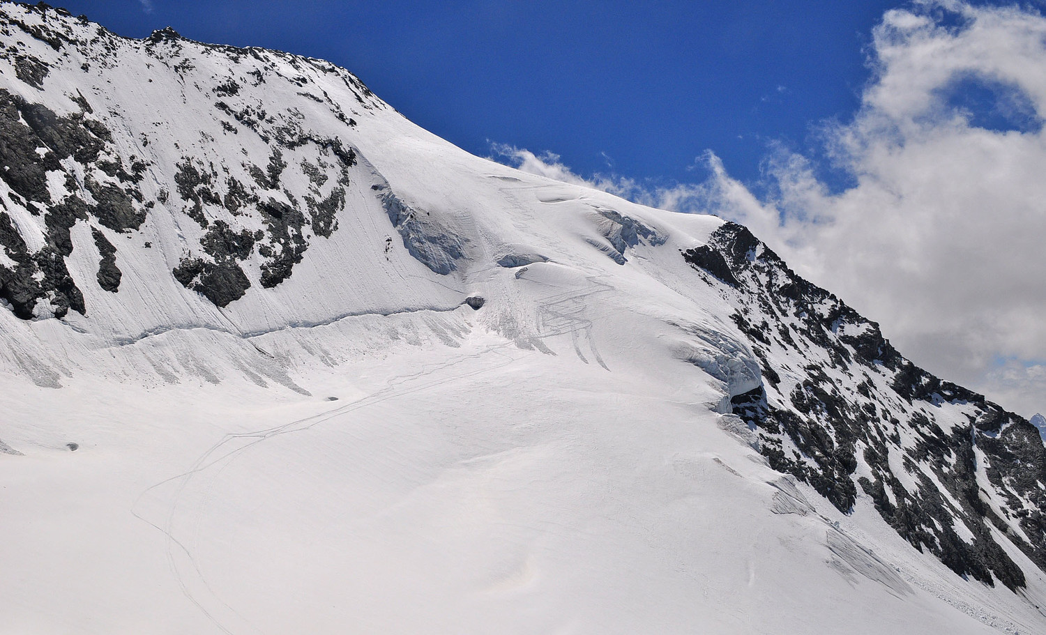 Depuis le Col des Roches, la face terminale, du classique !