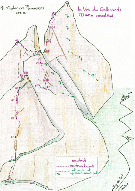 Petit Clocher des Planereuses - Voie Crettenand