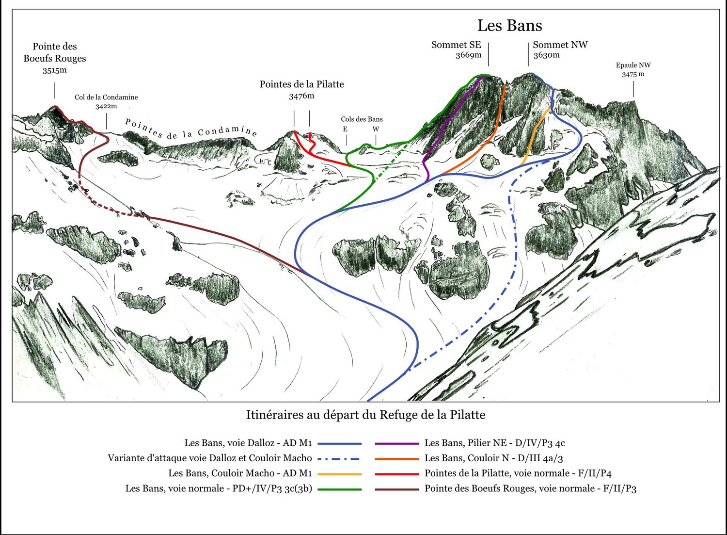 Itinéraires au départ du refuge de la Pilatte