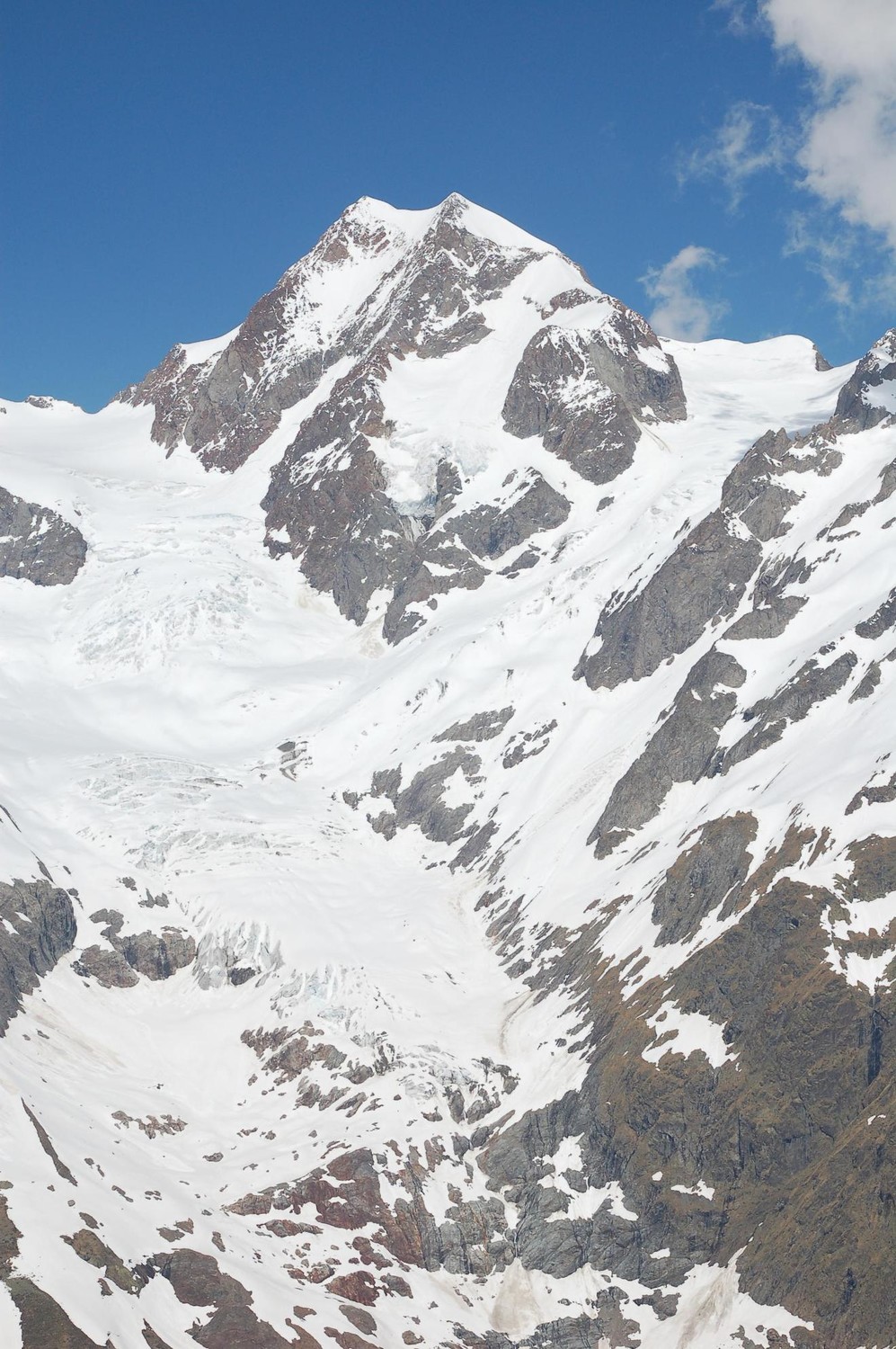 Aiguilles de Tré la Tete: glaciers de la Lée Blanche et du Petit Mont Blanc