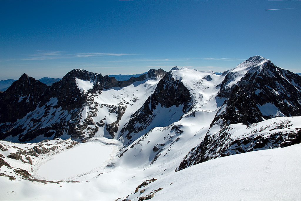 Lézat-Perdiguère depuis le pic du Seil de la Baque
