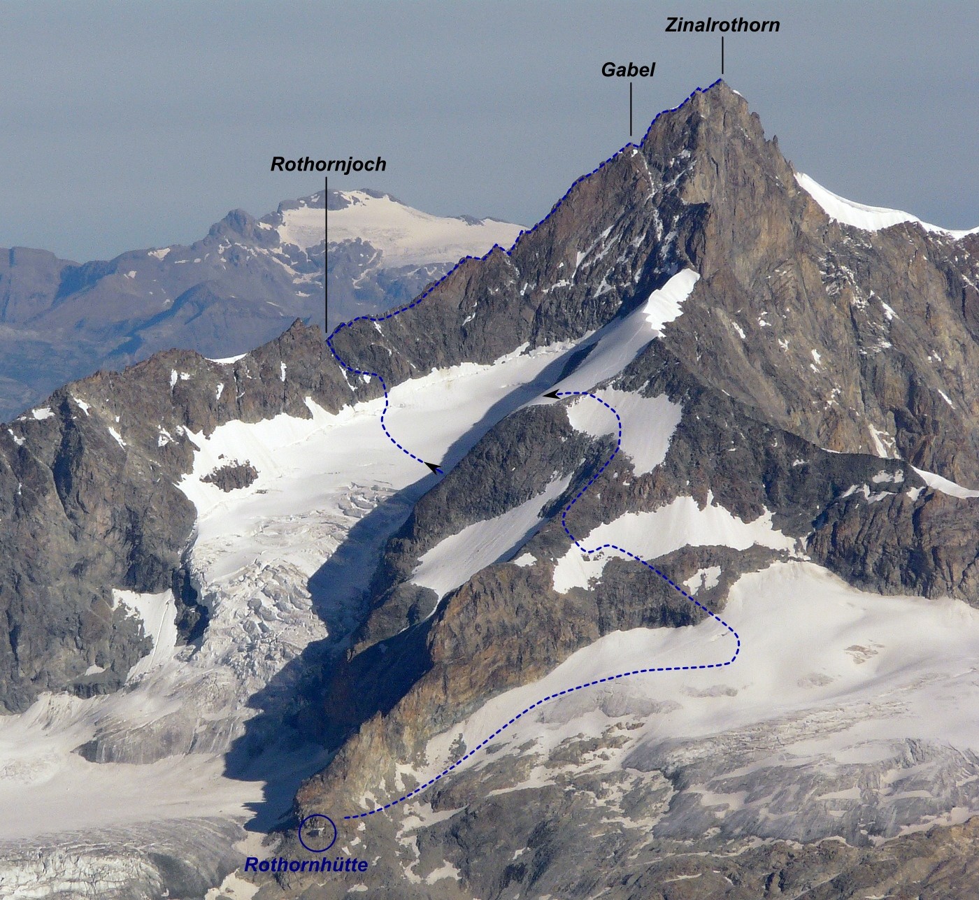 Rothorngrat depuis la Rothornhütte