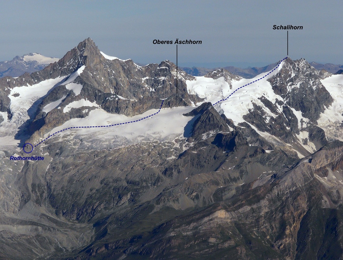 Schalihorn depuis la Rothornhütte
