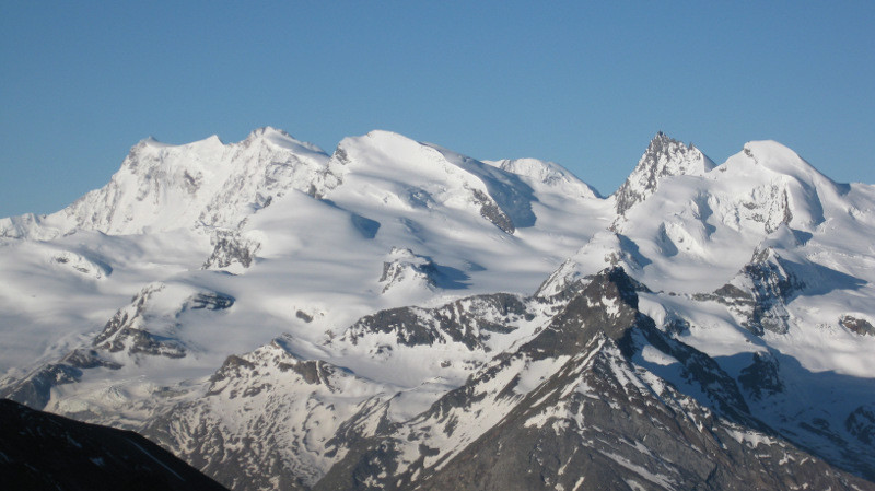 Mont Rose en montant sur le Lagginhorn