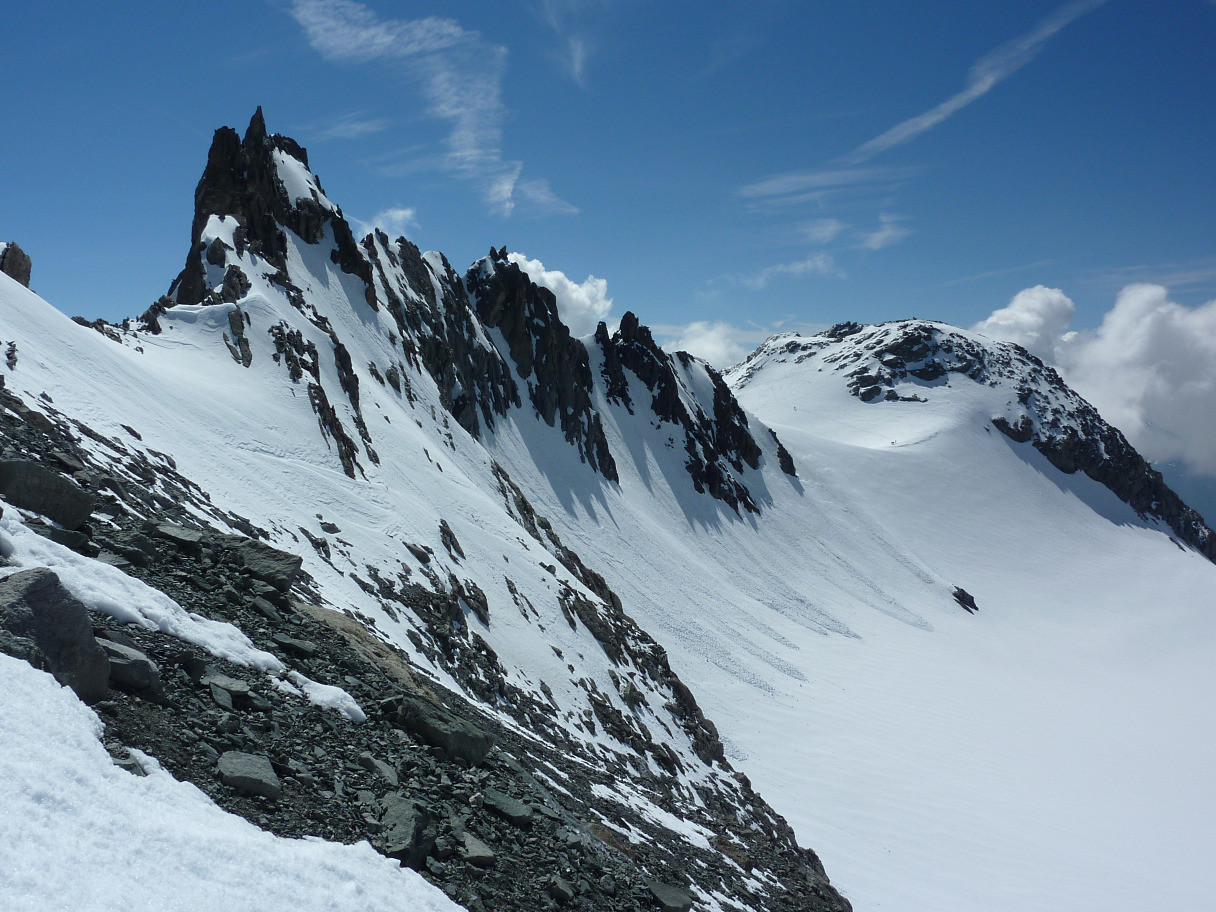 Arête SE de l'Aiguille de Péclet, Col et Mont de Gébroulaz
