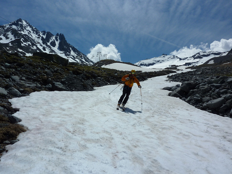 Le talweg qui va bien pour revenir à ski