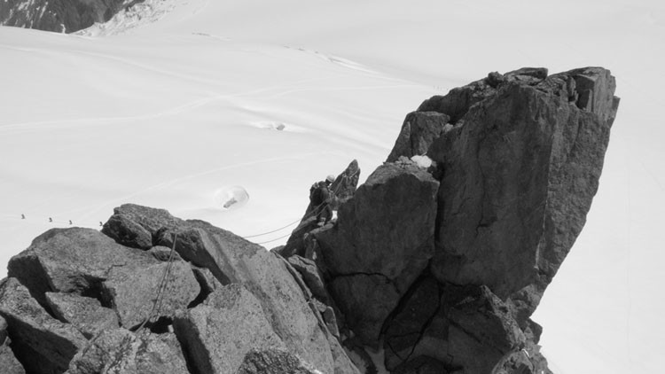Départ des rappels depuis le sommet