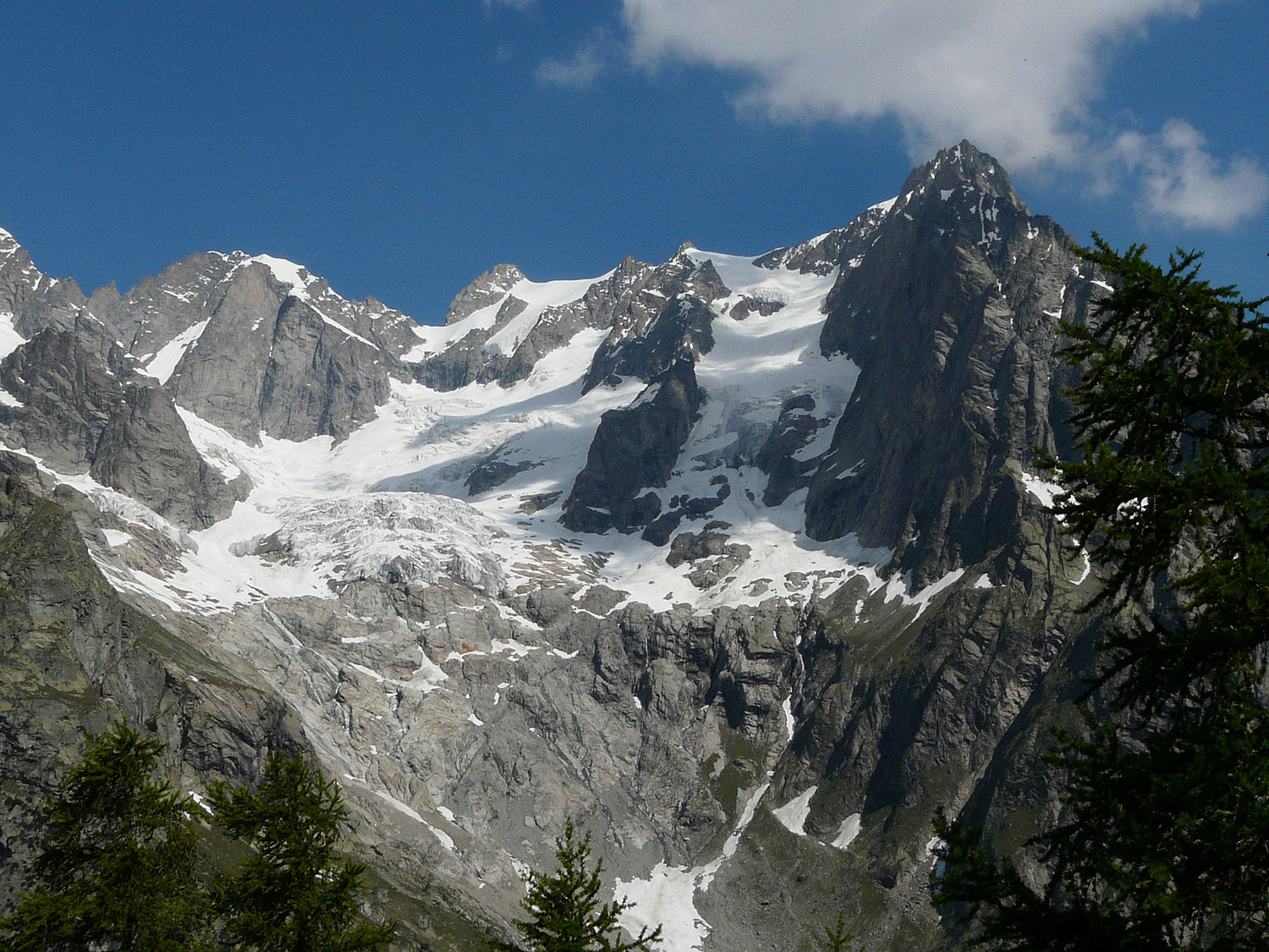 Glacier de Frébouze au pied des petites Jorasses