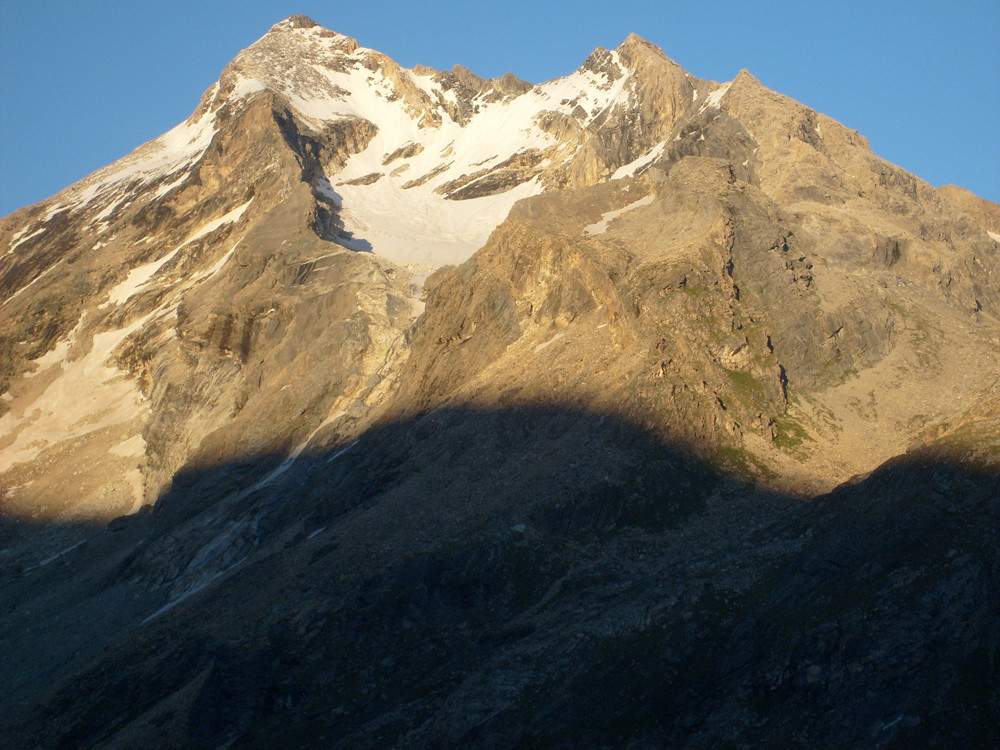 Deux ans auparavant, belle lumière du soir sur la face Ouest