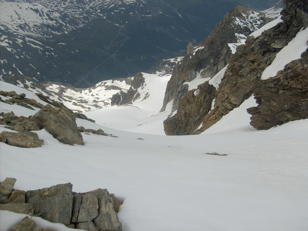 L'arrivée du couloir de Couart dessus dans la face Sud