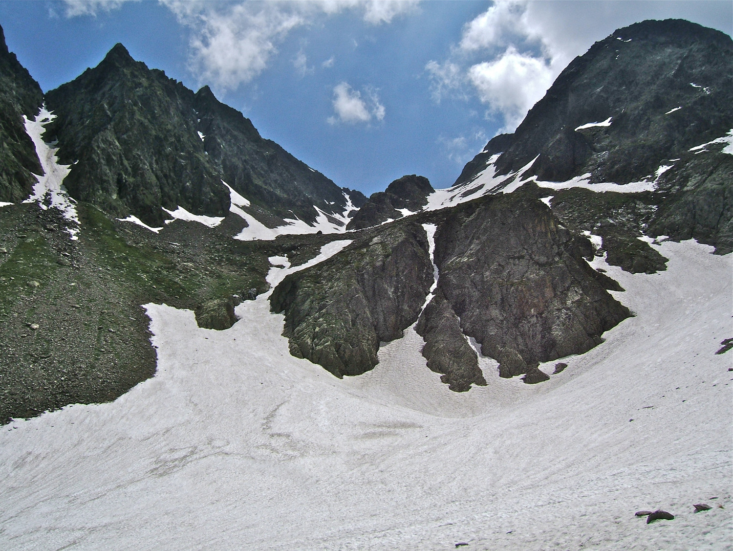 Vallon N Alto del Piz de descente avec le court déchaussage.