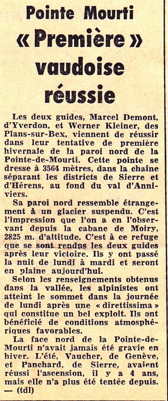 Hiver 1968, souvenirs, souvenirs; Werner est sorti du métier, Marcel est toujours pro à plein temps, Michel Vaucher nous a quittés pour les étoiles.