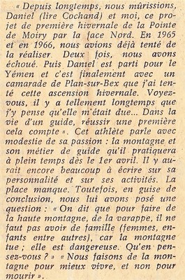 La rencontre avec les journalistes s'avère plus difficile que l'ascension elle-même. Marcel trouvera quand même la formule qui frappe.