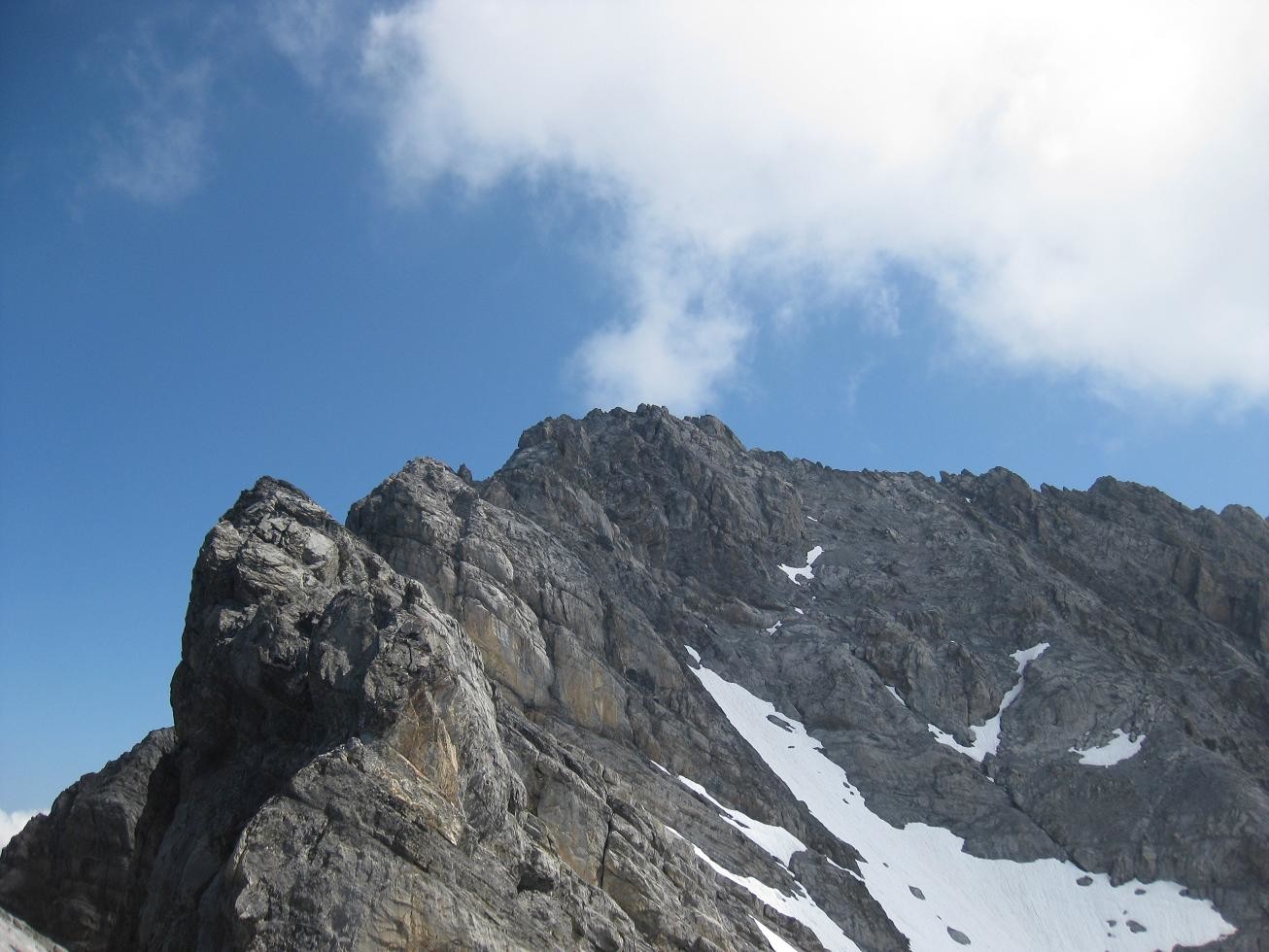 Fin de la partie grimpe, début de l'arête