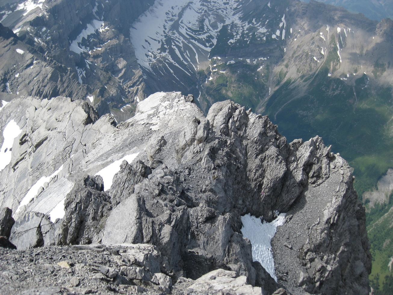 L'arête depuis le sommet
