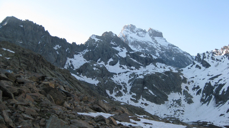 face N du Viso et col de Valante
