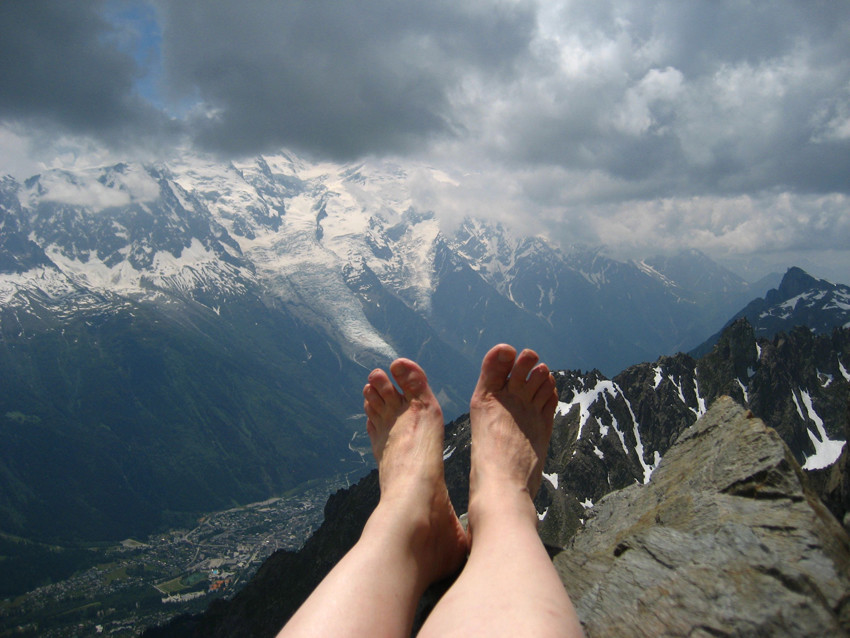 Pic-nic en haut de la voie