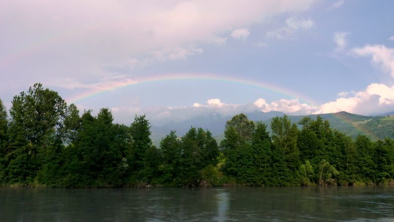 Joli arc-en-ciel en arrivant à Grenoble