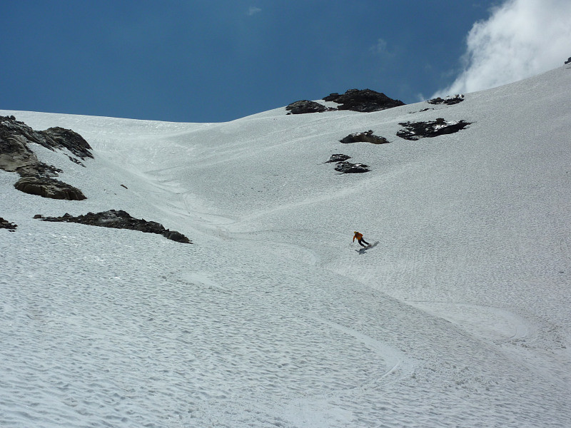 Bonne descente sur le glacier