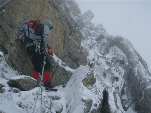 Sur l'arête de l'Aiguille du Tour, peu avant le sommet ...