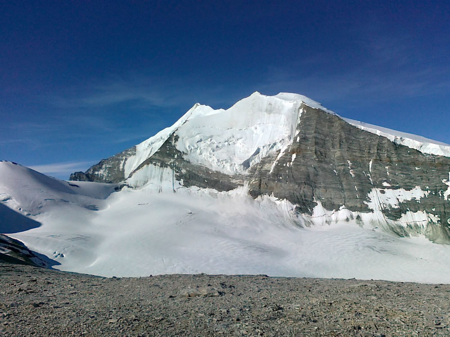 Face nord du Bishorn qui a déjà vu des meilleurs jours