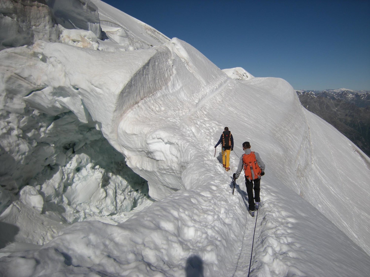 Weissmies. Passage sympa sur la voie normale.