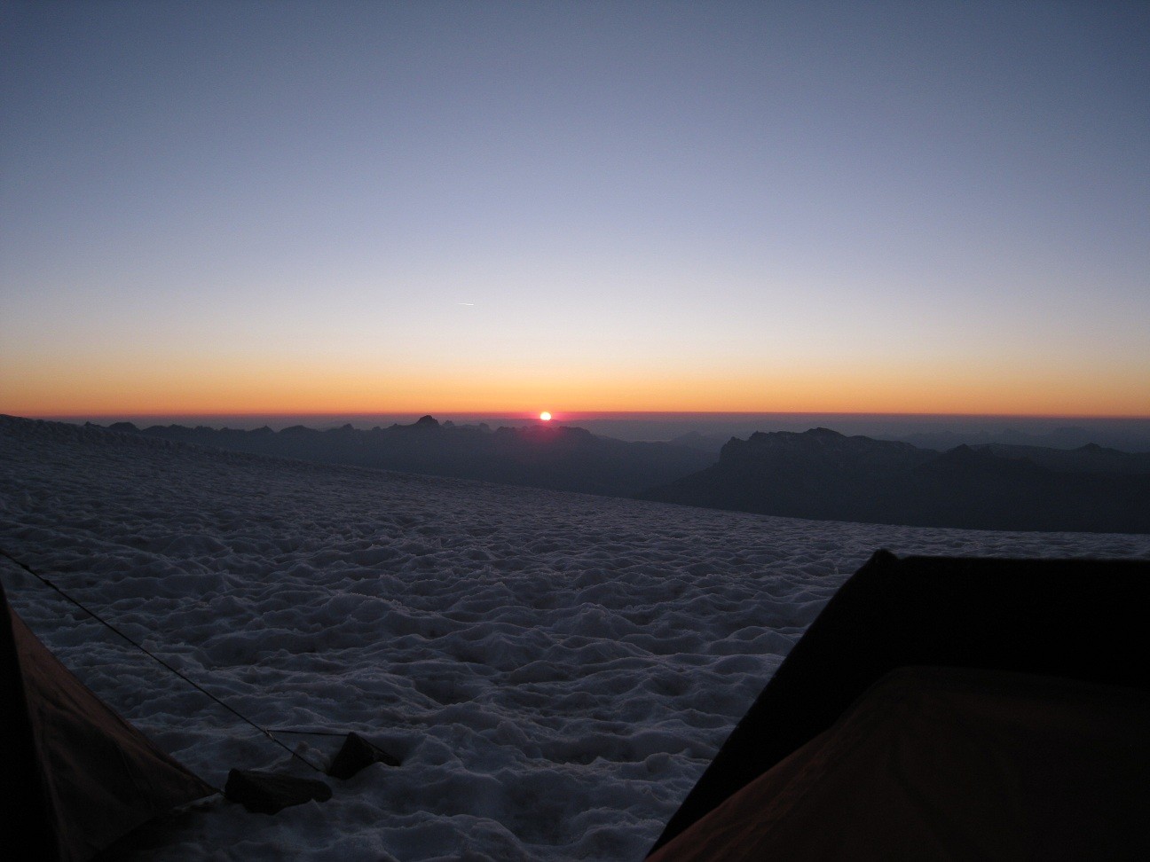 coucher du soleil -bivouac à Tête Rousse