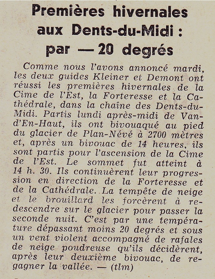 Tribune de Lausanne Le Matin du 25 décembre 1970 ou les souvenirs qui vous rafraîchissent
