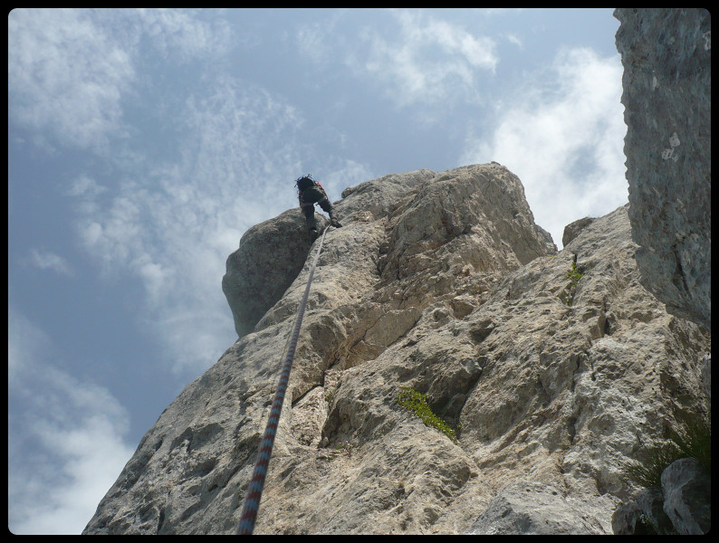 Le joli rappel de 25m sur la la première brèche