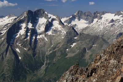 Tête de Lauranoure, Pointe Swan et Brèche Gaillard, vues du Jandri Tête de Lauranoure, Pointe Swan et Brèche Gaillard, vues du Jandri