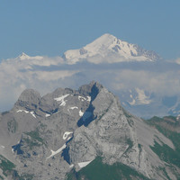 Le Mont Blanc derrière Bellacha et les pointes Longues