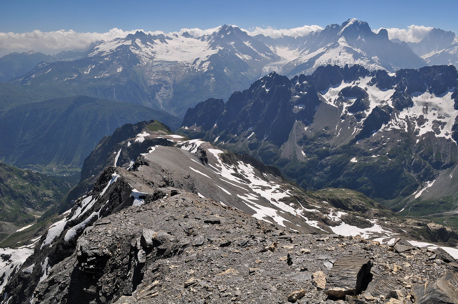 Buet : arête des Cristaux depuis le sommet