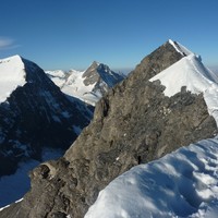 Eiger, Monch et Jungfrau à l'approche du sommet de l'Eiger