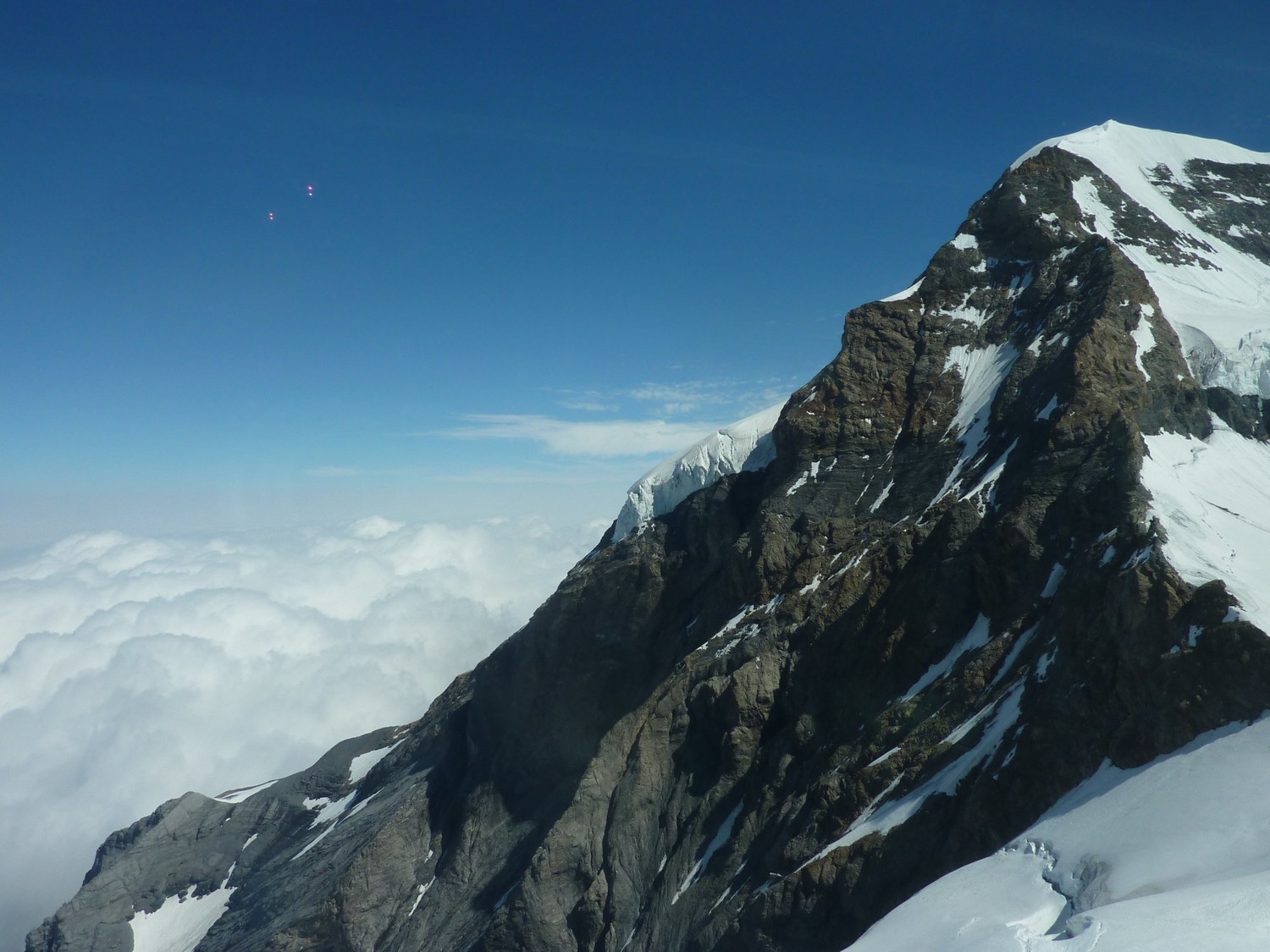 Monch - voie du Nollen vue depuis le Sphinx