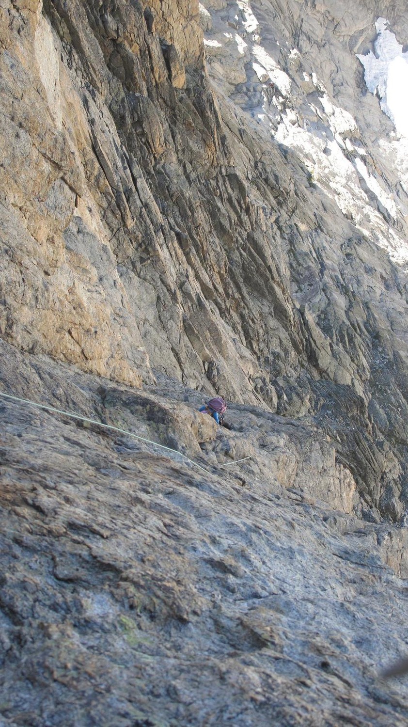 Traversée engagée au dessus des surplombs.