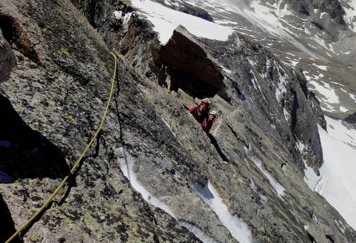 Arrivée sur l'arête S du Portjengrat