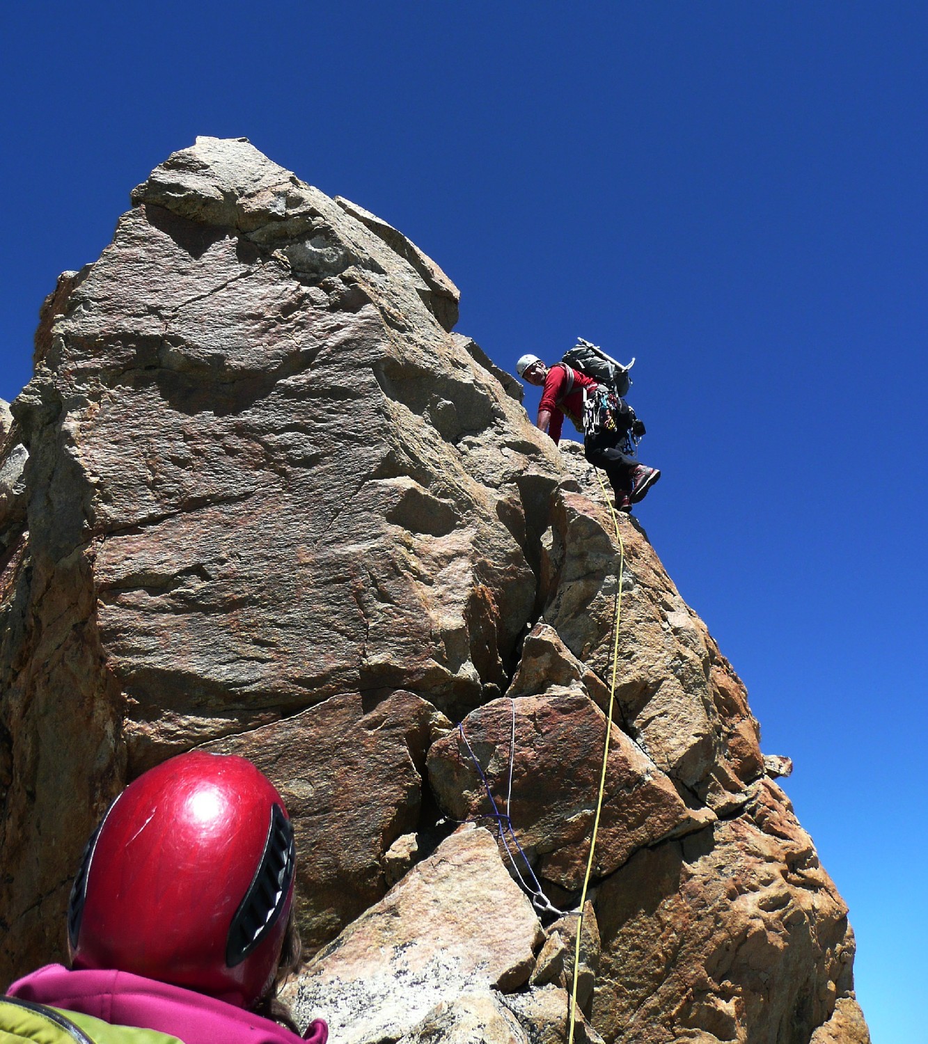 Arête Sud du Portjengrat : section supérieure