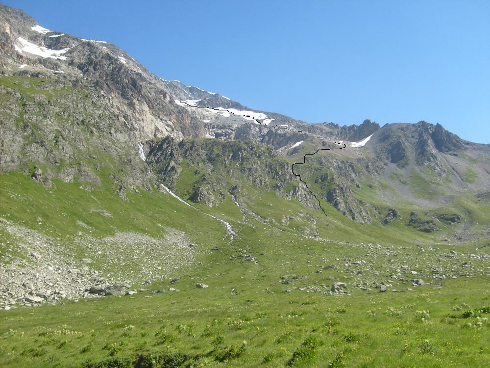 Du plan de la Sache j'ai pris par là, mais ça passe par plusieurs endroits pour s'approcher du col