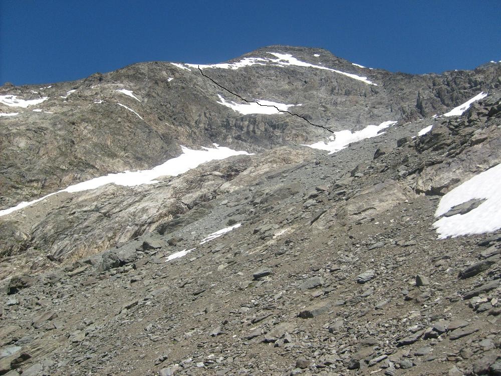 Le passage de la vire et son névé craignos