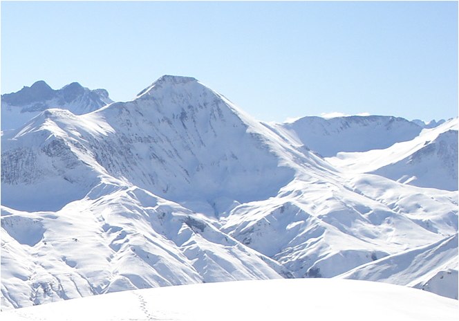 Cime des Torches (Grand Agnelin) depuis les pistes de Saint Sorlin