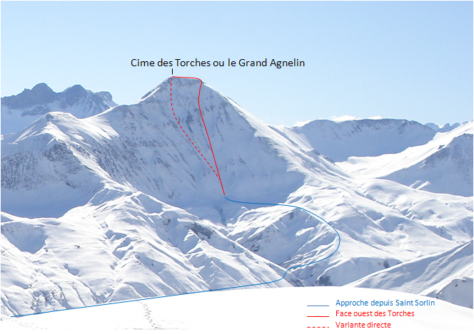 Les Torches ou Grand Agnelin, face ouest (mars 2007)