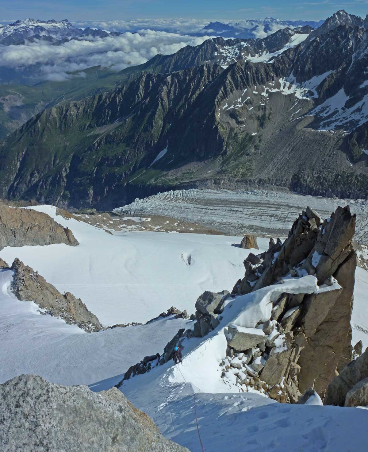 l'arête en demi lune depuis le dernier relai